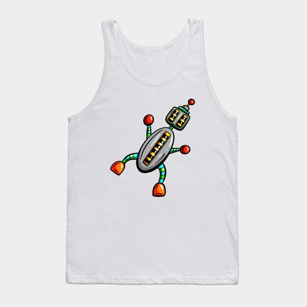 Balancing Cartoon Robot Tank Top by Squeeb Creative